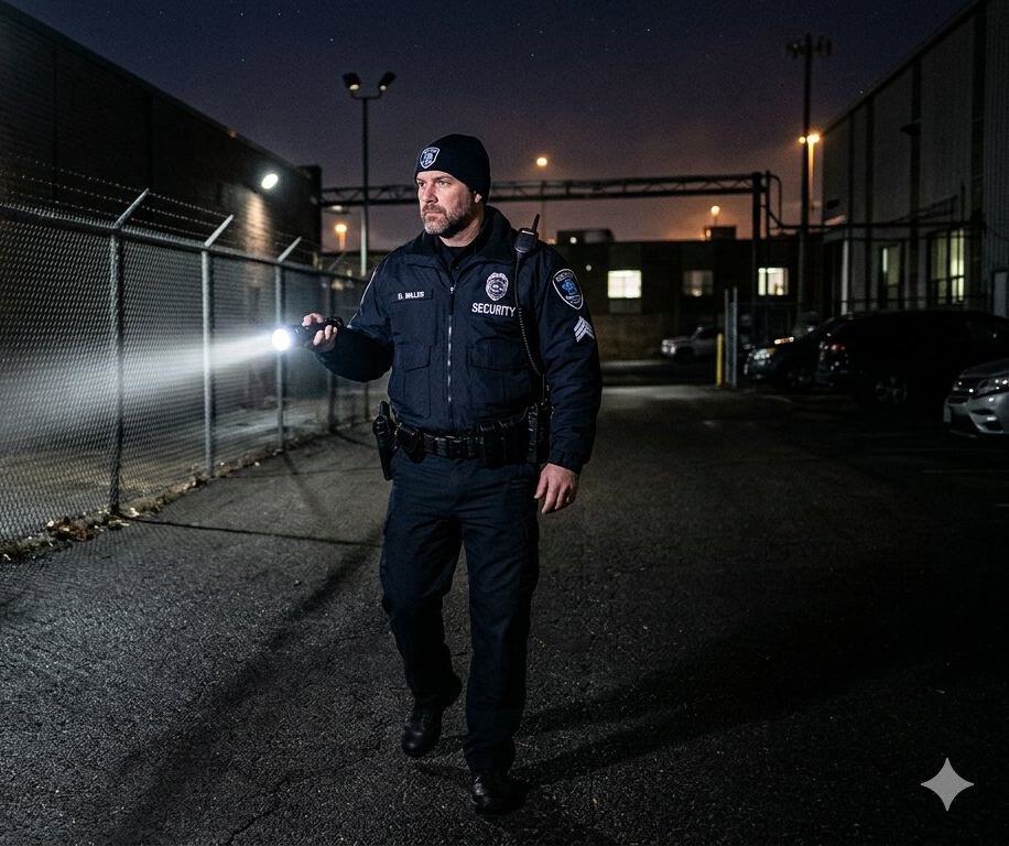 Overnight security officer on patrol in Grand Prairie TX